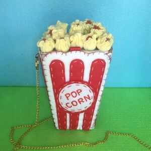 Red and White Popcorn Bag Purse